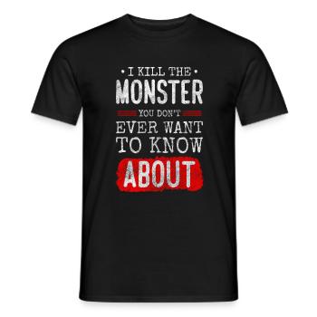 Horror Frighten Funny - Men's T-Shirt - black - Front - AI Model Male 178 light (178cm)