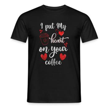 Barman connaisseur Latte Macchiato Grain de café - T-shirt homme - noir - Devant - AI Model Male 178 light (178cm)