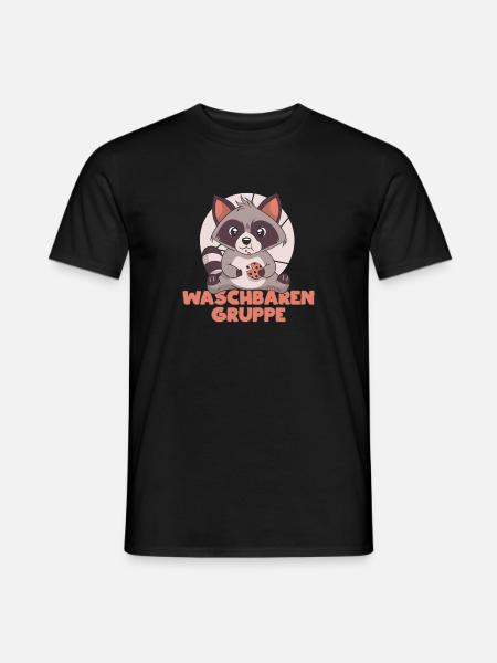 Waschbären Gruppe Kindergarten - Männer T-Shirt - Schwarz