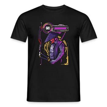 Cyberpunk Streetwear Japan Futuristic - Men's T-Shirt - black - Front - AI Model Male 178 light (178cm)