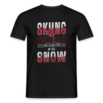 Skifahrer Skier Schnee - Männer T-Shirt - Schwarz - Vorne - AI Model Male 178 light (178cm)