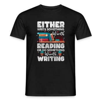 Auteur Littérature Auteur Auteur de livre - T-shirt homme - noir - Devant - AI Model Male 178 light (178cm)