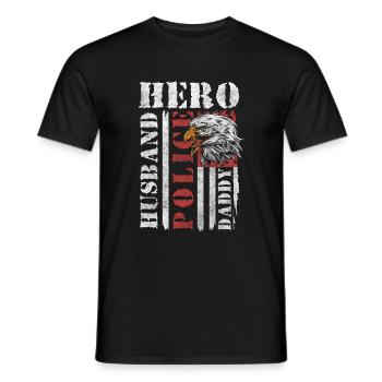 Polizist Stop Tatort - Männer T-Shirt - Schwarz - Vorne - AI Model Male 178 light (178cm)