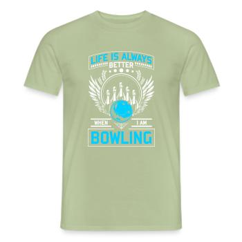 Bowlingkugel Bowling Team - Männer T-Shirt - Sage - Vorne - AI Model Male 178 light (178cm)