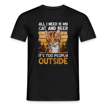 Chats, Chaton, Miaou, Mignon - T-shirt homme - noir - Devant - AI Model Male 178 light (178cm)