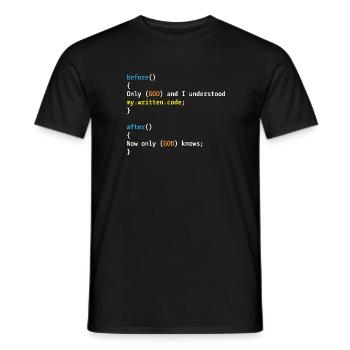 Seuls Dieu et moi comprenons mon code - T-shirt homme - noir - Devant - AI Model Male 178 light (178cm)