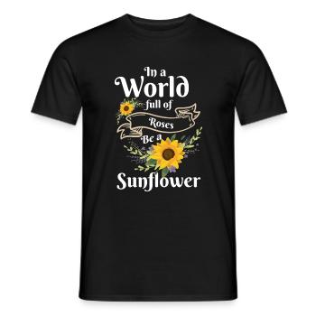 fleurs merci pouce vert fleur - T-shirt homme - noir - Devant - AI Model Male 178 light (178cm)