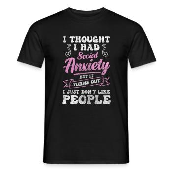 Introverti Solitaire réservé - T-shirt homme - noir - Devant - AI Model Male 178 light (178cm)