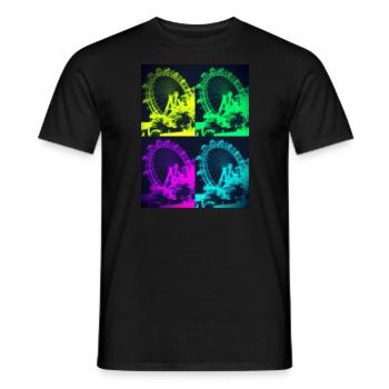 4 x Riesenrad Wien Artfunkle Style - Männer T-Shirt - Schwarz - Vorne - AI Model Male 178 light (178cm)
