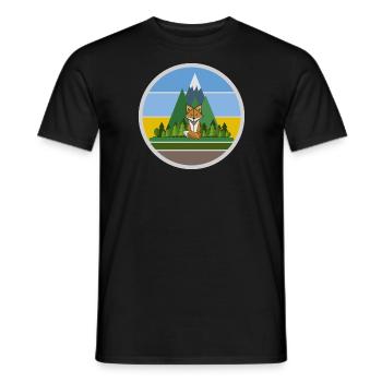 The Mountain Calls: Bergfuchs - Männer T-Shirt - Schwarz - Vorne - AI Model Male 178 light (178cm)