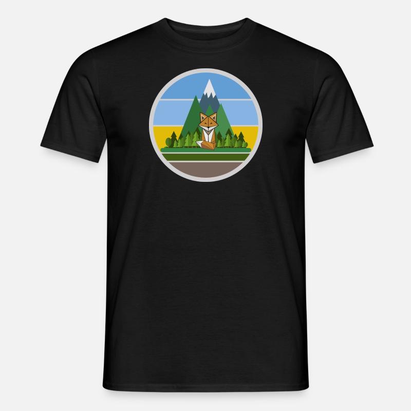 The Mountain Calls: Bergfuchs - Männer T-Shirt - Schwarz