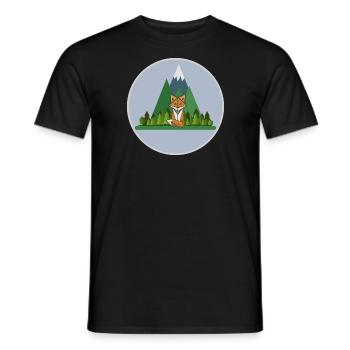 The Mountain Calls: Fox - Männer T-Shirt - Schwarz - Vorne - AI Model Male 178 light (178cm)