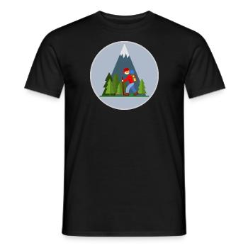 The Mountain Calls: Wandern in den Bergen - Männer T-Shirt - Schwarz - Vorne - AI Model Male 178 light (178cm)