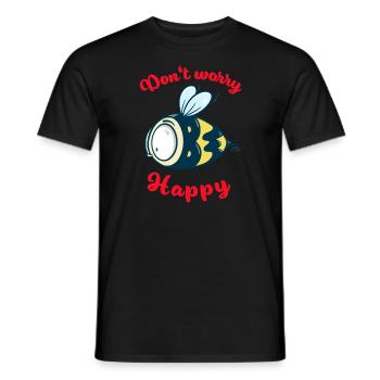 Don't worry be happy - Süße Biene - Männer T-Shirt - Schwarz - Vorne - AI Model Male 178 light (178cm)
