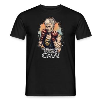 Be nice to me, or I'll get my grandma! - Men's T-Shirt - black - Front - AI Model Male 178 light (178cm)