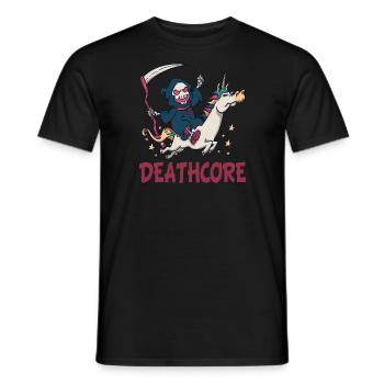 Lustiger Deathcore Sensenmann Einhorn Metalhead - Männer T-Shirt - Schwarz - Vorne - AI Model Male 178 light (178cm)