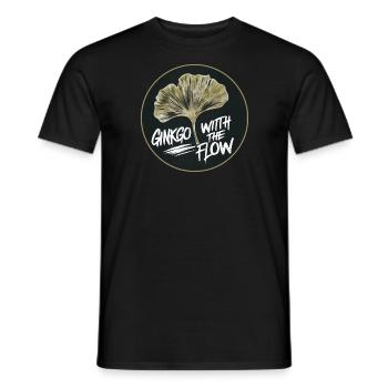 Ginkgo Biloba Leaf Saying Ginko Plant Botanical - Men's T-Shirt - black - Front - AI Model Male 178 light (178cm)