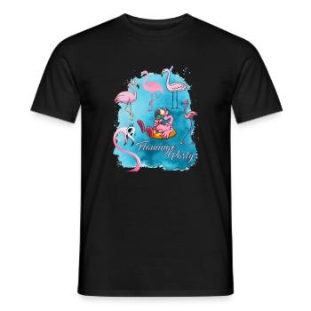 Flamingo Party Girls Drinks - Männer T-Shirt - Schwarz - Vorne - AI Model Male 178 light (178cm)