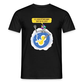 Isn't he so cute? | Pregnancy Baby Announcement - Men's T-Shirt - black - Front - AI Model Male 178 light (178cm)