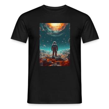 Astronaute dans l’espace - T-shirt homme - noir - Devant - AI Model Male 178 light (178cm)