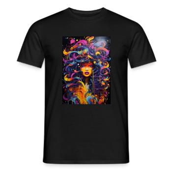 Fille graffiti - T-shirt homme - noir - Devant - AI Model Male 178 light (178cm)