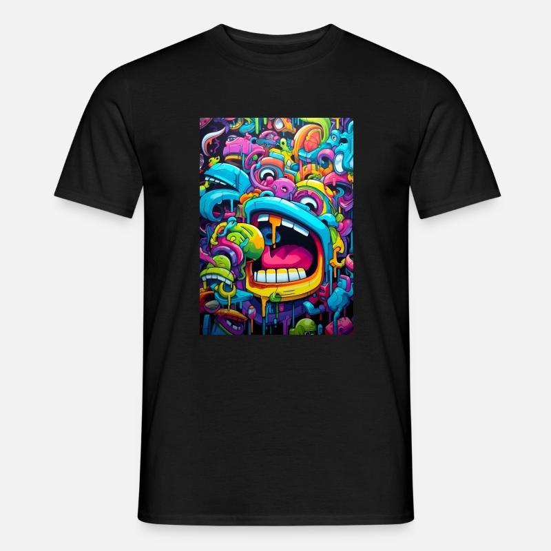 Graffiti Monster - Männer T-Shirt - Schwarz