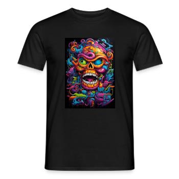 Graffiti Crâne - T-shirt homme - noir - Devant - AI Model Male 178 light (178cm)