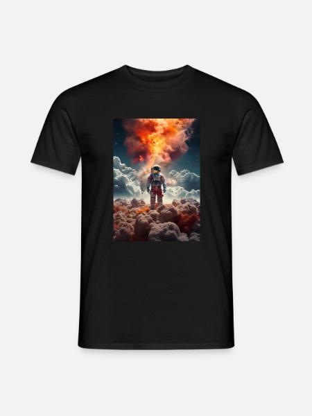 Astronaut im All - Männer T-Shirt - Schwarz