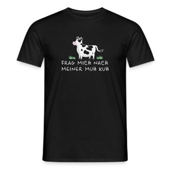 Frag mich nach meiner Muh Kuh Kinder Geschenk - Männer T-Shirt - Schwarz - Vorne - AI Model Male 178 light (178cm)