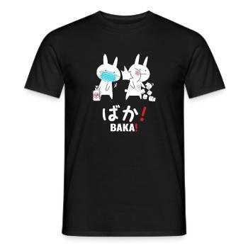 Baka Anime, Baka mang, Funny Japanese Baka Rabbit - T-shirt homme - noir - Devant - AI Model Male 178 light (178cm)