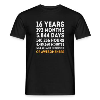 16. Geburtstagsgeschenke, 16 Jahre alter Geburtstag - Männer T-Shirt - Schwarz - Vorne - AI Model Male 178 light (178cm)