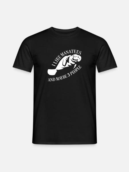 Manatee Dugong with funny saying - Men's T-Shirt - black