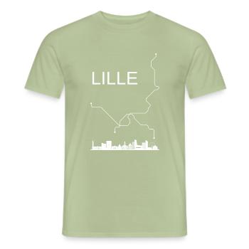 Lille Stadt - Männer T-Shirt - Sage - Vorne - AI Model Male 178 light (178cm)
