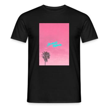Sunset Riders 'Palm Tree' Design - Men's T-Shirt - black - Front - AI Model Male 178 light (178cm)