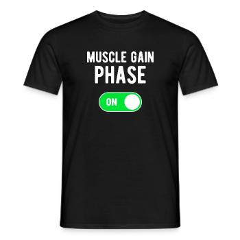Phase de gain musculaire ON Entraînement de poids de musculation - T-shirt homme - noir - Devant - AI Model Male 178 light (178cm)