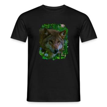 wolf - Men's T-Shirt - black - Front - AI Model Male 178 light (178cm)