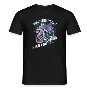 Il faut du courage pour faire du VTT comme moi - T-shirt homme - noir - Devant - AI Model Male 178 light (178cm)