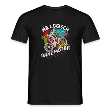 Logisch fahre ich ohne Akku ohne Motor - Männer T-Shirt - Schwarz - Vorne - AI Model Male 178 light (178cm)