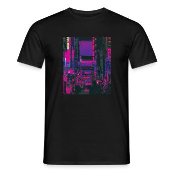 80's Retro Vaporwave Aesthetic Japan Tokyo - Men's T-Shirt - black - Front - AI Model Male 178 light (178cm)