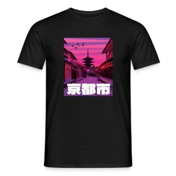 Japan Japanese Art Vintage Kyoto - Men's T-Shirt - black - Front - AI Model Male 178 light (178cm)