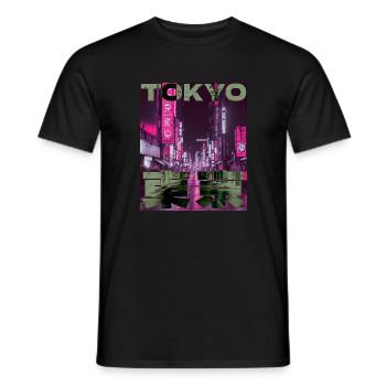 80er Retro Ästhetik Tokio Vaporwave - Männer T-Shirt - Schwarz - Vorne - AI Model Male 178 light (178cm)