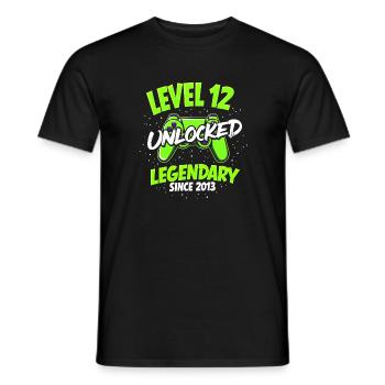 Level 12 - Young Gamer Funny 2013 - Men's T-Shirt - black - Front - AI Model Male 178 light (178cm)
