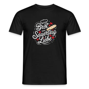 Backen ist Sauerteig und Liebe - Männer T-Shirt - Schwarz - Vorne - AI Model Male 178 light (178cm)