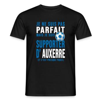supporter football auxerre sport Club auxerrois - T-shirt homme - noir - Devant - AI Model Male 178 light (178cm)