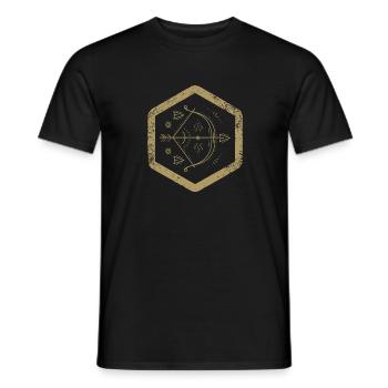 Hexagonaux · Signes du Zodiaque · Sagittaire · Sagittaire - T-shirt homme - noir - Devant - AI Model Male 178 light (178cm)