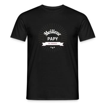 Meilleur Papy du Monde - T-shirt homme - noir - Devant - AI Model Male 178 light (178cm)