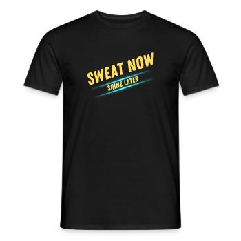 Workout at the gym - Men's T-Shirt - black - Front - AI Model Male 178 light (178cm)