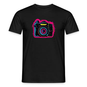 Camera 90s - Men's T-Shirt - black - Front - AI Model Male 178 light (178cm)