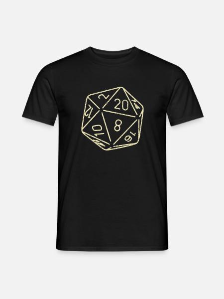 Dice Board Game 20 Sides Dungeons RPG Dragon - Men's T-Shirt - black