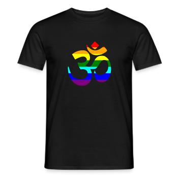 Regenbogen Om Zeichen - Männer T-Shirt - Schwarz - Vorne - AI Model Male 178 light (178cm)